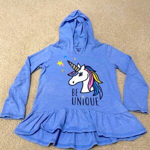 Oshkosh - Girls Long Sleeve Hooded Unicorn Shirt - Size 4T
